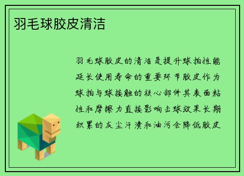 羽毛球胶皮清洁